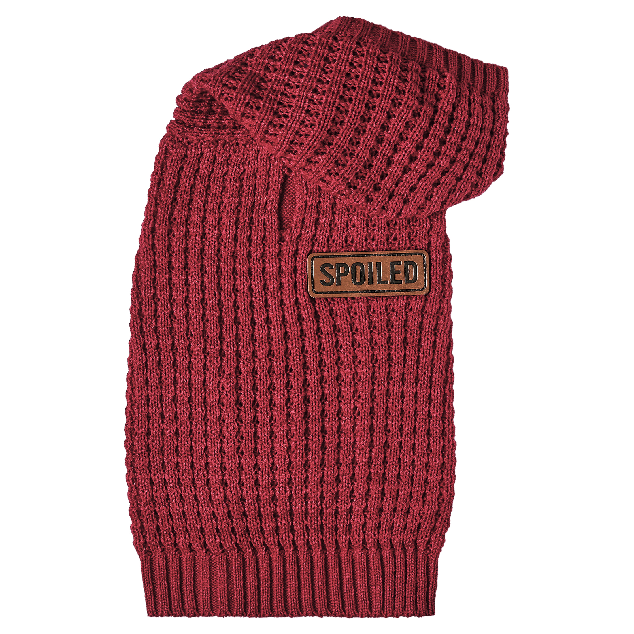 Vibrant Life Holiday Pet Sweater for Cats & Dogs, Spoiled Waffle Knit, Red, Extra Small