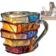 thumbnail image 1 of Novelty 3D Painted Books Coffee Mug, Unique Stacked Books Shaped Coffee Mug Gifts for Book Lovers, 1 of 5