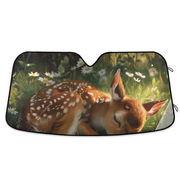 Baby Deer Car Windshield Sun Shade Reflector Sunshade Foldable for Front Keeps Vehicle Cool
