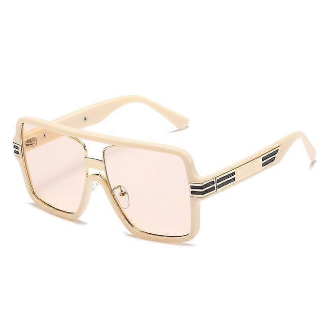 Large frame flat top INS style sunglasses trendy street shooting modern retro sunglasses