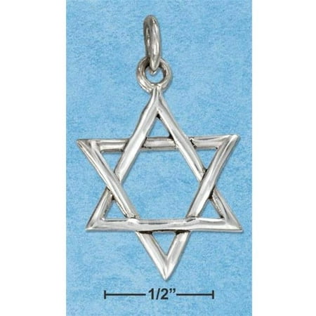 Simple Jewish Star Charm - Sterling Silver High Polish Jewish Star Charm