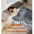 thumbnail image 2 of YGXNEWER 50" x 60" Electric Heated Blanket with 10 Heating Levels & 1-8H Auto-off, Machine Washable Flannel & Sherpa, Gray & White, 2 of 11