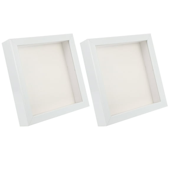 NIAIZEK 2-Pack White Wooden Shadow Box Frames for Home Decor and Specimen Display, Simple Design, and Stylish