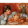 thumbnail image 2 of Renoir, Pierre-Auguste 14x12 Gold Ornate Wood Framed with Double Matting Museum Art Print Titled - Writing Lesson 1905, 2 of 4