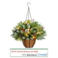 thumbnail image 5 of OasisCraft 25.6x15.7 inch Pre-lit Artificial Christmas Hanging Basket with 50 Battery-Operated LED Lights Decor with Pinecones Red Berries, 5 of 9