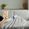 thumbnail image 3 of Eyelash Soft Flannel Fleece Throw Blanket, Young Woman Face with Makeup Dreamy Eyes and Red Lipstick Glamor Beauty, Cozy Plush for Indoor and Outdoor Use, 70" x 90", Multicolor, by Ambesonne, 3 of 5