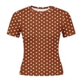 thumbnail image 5 of Byworldtasic Y2k Tees for Women Short Sleeve Polka Dot Shirt Tops Slim Fit Aesthetic Streetwear T Shirt, 5 of 5