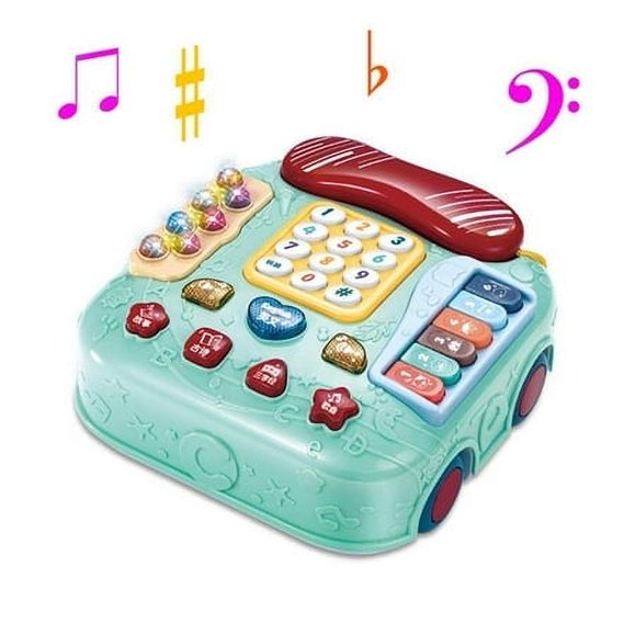 5 In 1 Baby Phone Toy for Baby Kids Pull Along Toy Car Music Toy Phone for Chirstmas New Year