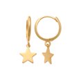 thumbnail image 2 of Anygolds 14K Real Solid Gold Star Drop Huggie Earrings -MOT46947Y Yellow Gold, 2 of 6