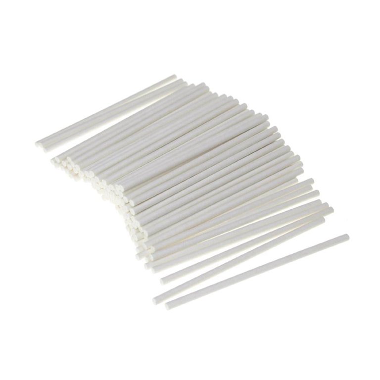 Webake 400pcs White 4 Inch Paper Rock Candy Lollipop Stick