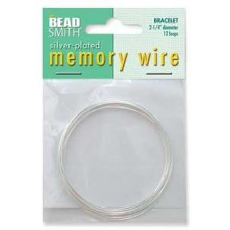 Crystal Memory Wire Bracelet - Silver Plated Memory Bracelet Wire Jewelry Making 2.25