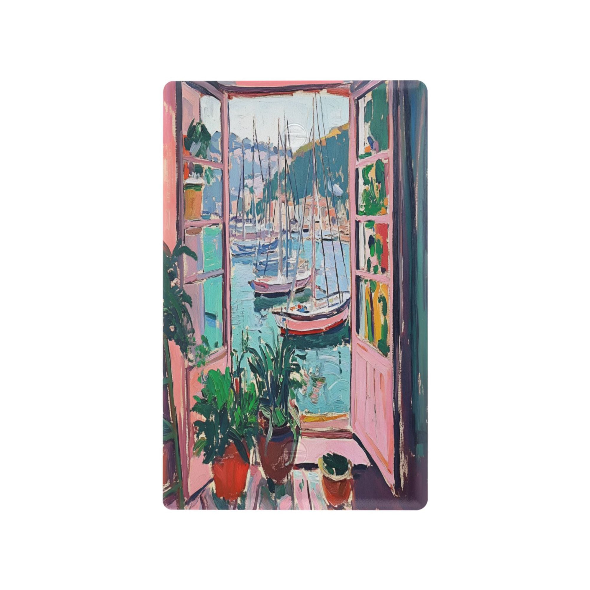 Yayeee Blank Wall Plate Cover 1-Gang 4.5"x2.7" Home Unused Decorative Outlet, Pink Door
