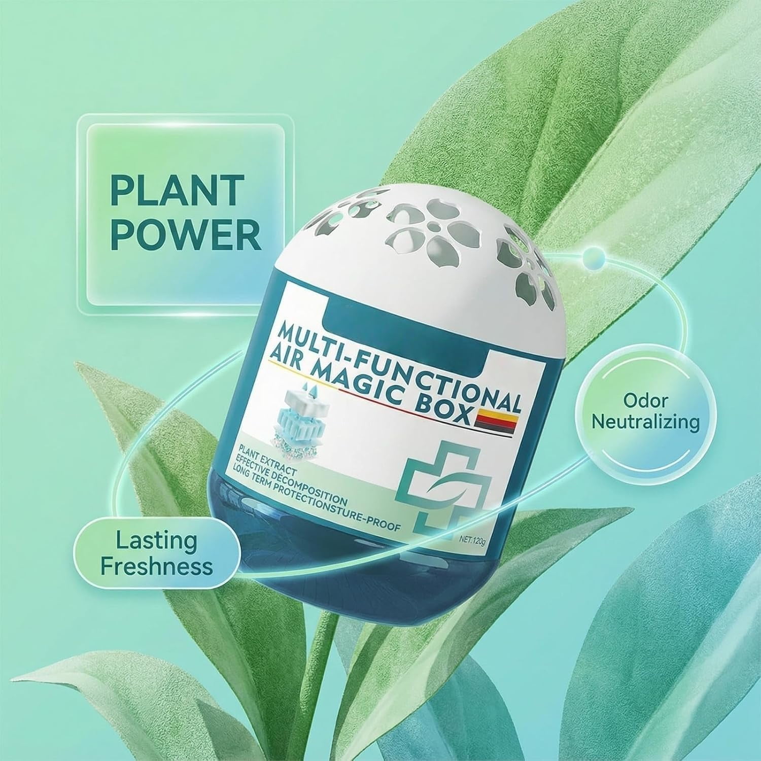 Plant type air purification dust removal magic box -120g indoor dust collector and air purifier, plant extract formula, multi-functional room deodorizer for household, bedroom, and office use（3pcs）T