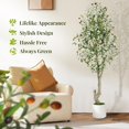 thumbnail image 7 of 5FT (1pcs) Artificial Olive Tree, Tall Faux Olive Tree with Fruit, Indoor Fake Plant, Real Trunk Texture, Suitable for Home Living Room Porch Decoration, 7 of 7
