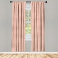 thumbnail image 3 of Ambesonne Abstract Curtains, Rounded Small Shapes, Pair of 28"x95", Red Cream, 3 of 5