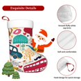 thumbnail image 5 of Daiia London Symbols Print Christmas Stocking，18"Large Knitted Xmas Stocking for Kids, Family Stocking for Fireplace Christmas Holiday Party Decoration, 5 of 7