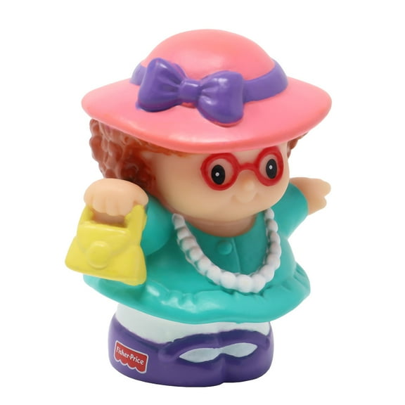 Replacement Part for Collectible Fisher-Price Little People Tea Party Dollhouse Playset B3004 - Replacement Maggie Figure Dressed in Green Dress wearing Hat