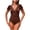 Coffee, variant on Womens Tummy Control Swimsuit Deep V Neck Short Sleeve One Piece Bathing Suits Slimming Ruffle Swimwear