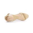 thumbnail image 4 of BLISSFUL STEP Women's T Strap Open Toe Stiletto Heel Sandals Beige 10, 4 of 7