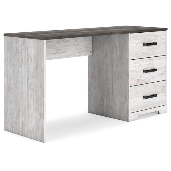 Signature Design by Ashley Shawburn 54" Farmhouse Home Office Desk, White/Charcoal Gray