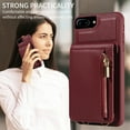 thumbnail image 6 of Nalacover RFID Blocking Wallet Case for iPhone 7 Plus/8 Plus, Shockproof PU Leather Magnetic Button Zipper Purse Card Slots & Kickstand Crossbody Phone Case with Shoulder & Wrist Strap,Winered, 6 of 12
