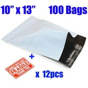 SJPACK 100 Pcs 10 x 13 White Poly Mailer Envelopes Shipping Bags with Self Adhesive, Waterproof and Tear-Proof Postal Bags