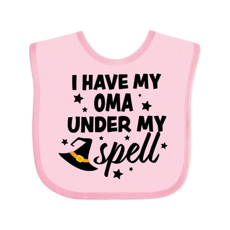

Inktastic I Have My Oma Under My Spell with Cute Witch Hat Gift Baby Boy or Baby Girl Bib