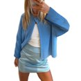 thumbnail image 1 of Gupgi Women Knitted Crop Cardigan Solid Color Sweater Long Sleeve Button Down Open Front Casual Knitwear Tops, 1 of 4