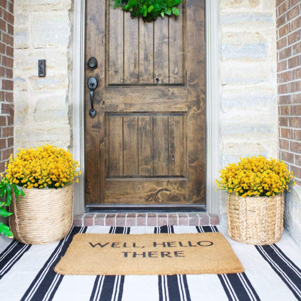 24 Bundles Artificial Flowers Lotus Outdoor Fake Flowers for Decoration UV Resistant No Fade Faux Plastic Plants Garden Porch Window Box Décor (Orchid)