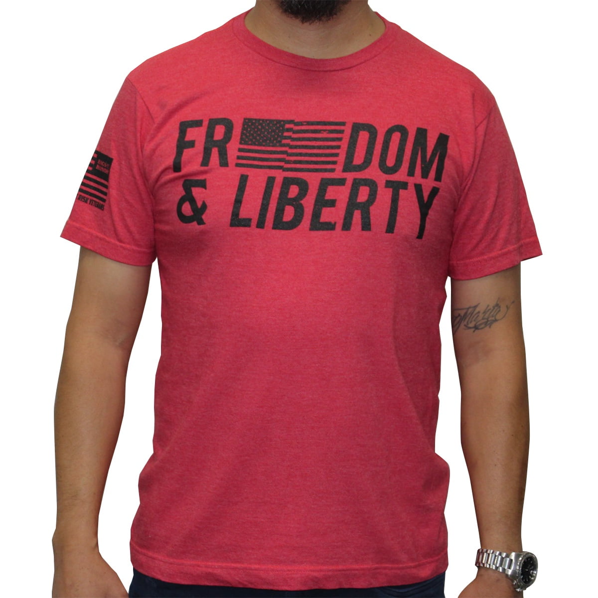 Rags of Honor All Gender Short Sleeve Patriotic Freedom and Liberty Graphic Tee Shirt, Men's Sizes S-5XL