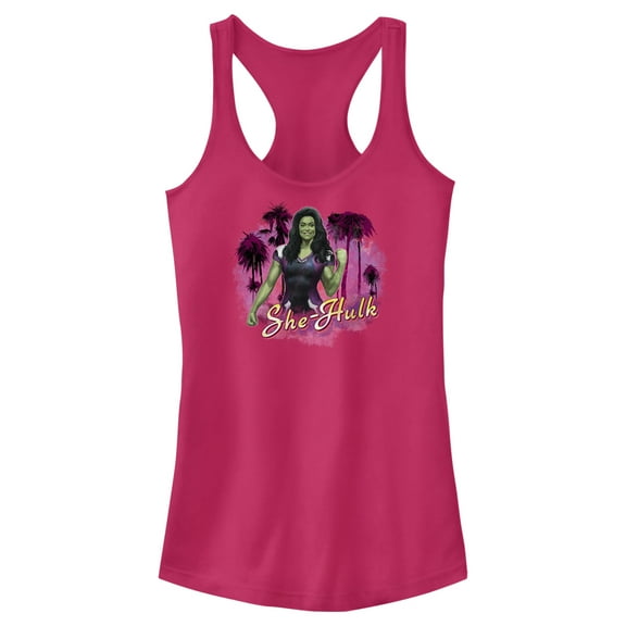 Junior's She-Hulk: Attorney at Law Hero Pose Racerback Tank Top Dark Pink Medium