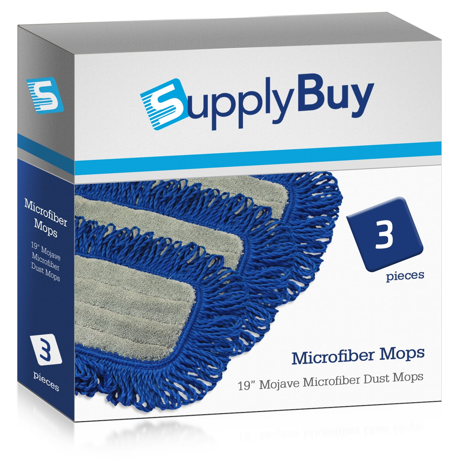 SupplyBuy 19" Mojave Microfiber Dust Mops Washable and Reusable Mop