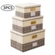 thumbnail image 3 of Contenedores de almacenamiento de 3 piezas con tapas Cajas de almacenamiento de lino de algodón plegables con tapas Organizador de armario plegable, 3 of 8