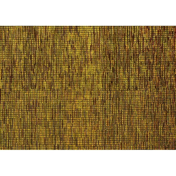 Ahgly Company Indoor Rectangle Abstract Yellow Modern Area Rugs, 7' x 9'