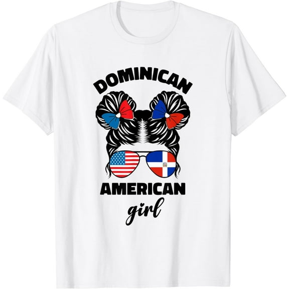 Half Dominican And American Dominicana Usa Flag Kids Girl T-Shirt mens t shirt，white，women，funny，misfits，men，journey，t-shirt