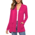 thumbnail image 1 of Sunloudy Women's Casual Lightweight Cardigans Solid Color Pockets Open Front Long Sleeve Coat Spring Fall Cardigans Outerwear Loungewear, 1 of 6