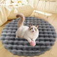 thumbnail image 4 of Lanola Deluxe Plush Dog Crate Beds, Washable Soft Shaggy Round Cat Sleeping Mat Pad, Kitten Supplies for Indoor Pets, Anti-Slip Area Rugs for Living Room Bedroom(Gray,15in), 4 of 7