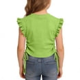 thumbnail image 2 of Fnooota Girls T Shirts, Crew Neck Fashion Summer Flutter Sleeve Kids Tees Green Size 5T, 2 of 6