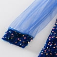 thumbnail image 6 of NAISIBABY Girls Princess Dress, Mesh Long Sleeve Solid Color Sequined Party Pageant Princess Dress Blue 9-12Months, 6 of 7