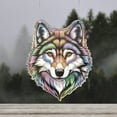 thumbnail image 2 of Lotusprinthandmade Wolf Lovers Custom Shape Window Hanging Acrylic Ornament (12x12) , Wolf Lovers Window Hanging Ornament, 2 of 5