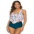 thumbnail image 2 of Swimsuits for Women Two Piece Bathing Suits Ruffled Flounce Top with High Waisted Bottom Bikini Set  S-2XL, 2 of 6