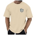 thumbnail image 6 of Summer Hop T Shirts for Men Crewneck Short Sleeve Y2K Graphic Tee Relaxed Fit Streetwear Tops Beige XXL, 6 of 8