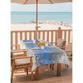 thumbnail image 2 of Outdoor Tablecloths with Umbrella Hole & Zipper, Blue Grey Abstract 54x80 Inch Tablecloth Rectangle, Gradient Geometric Graffiti Modern Art Waterproof Table Cloth, Patio/Pool/Picnic Table Covers, 2 of 8