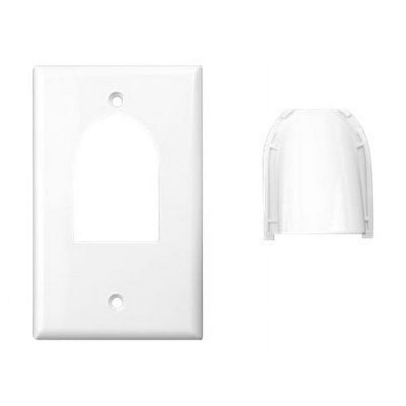 Vanco Home theatre Custom Two-Piece Bulk Cable Wall Plate - Mounting plate - white - 1-gang