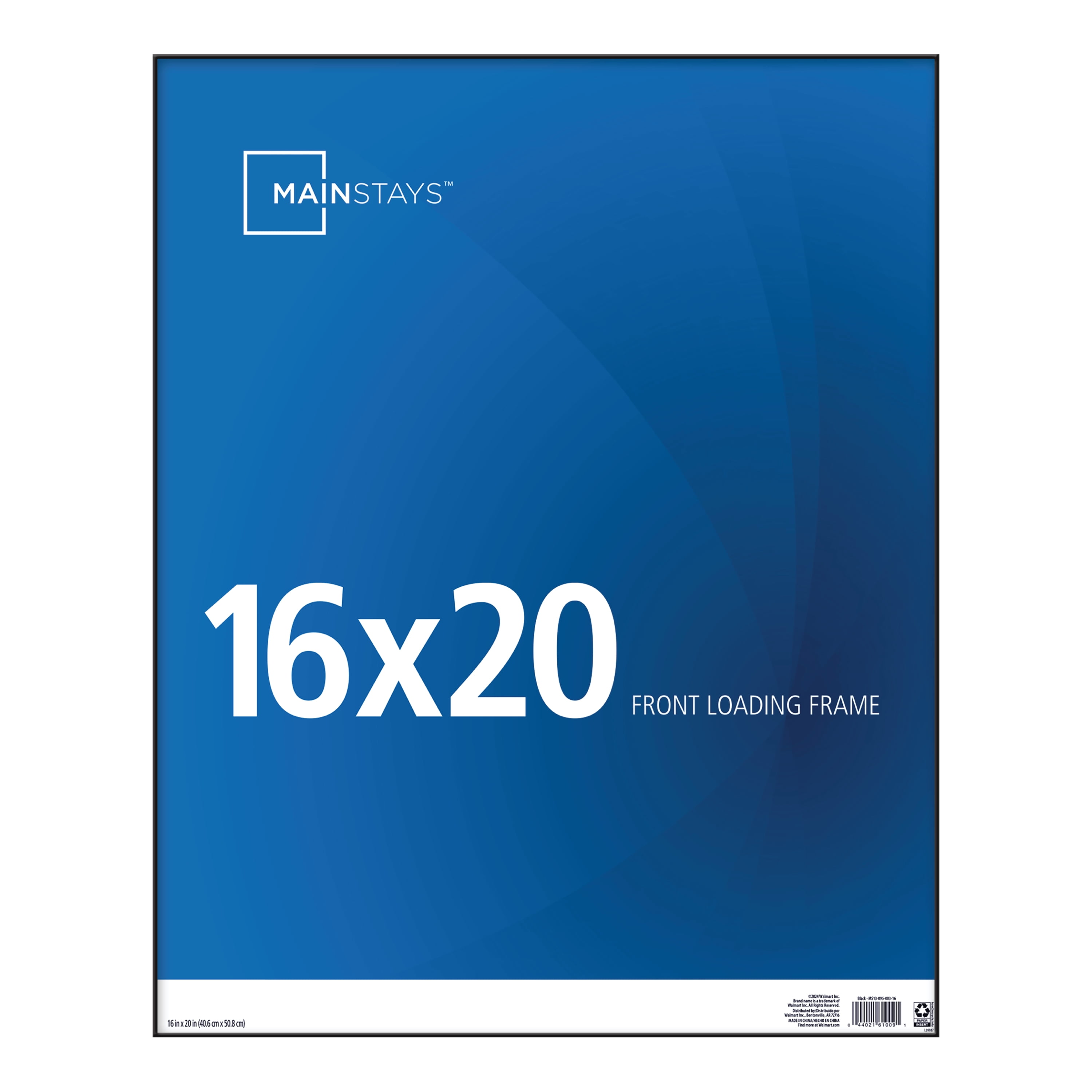 (2 pack) Mainstays – 16x20 Picture Frame – Black Front Loading Wall or Tabletop Photo Frame