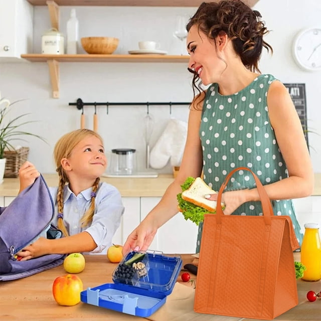 Bolsa térmica resistente con forro de aluminio para controlar la temperatura, ideal para comprar alimentos, hacer picnics y preparar comidas para llevar. Aestivo | Naranja | AESTIVO