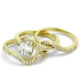 thumbnail image 5 of IP Gold(Ion Plating) Stainless Steel Ring with AAA Grade CZ in Clear for Women Clear Stone Color Style TK2742 Size 9, 5 of 5