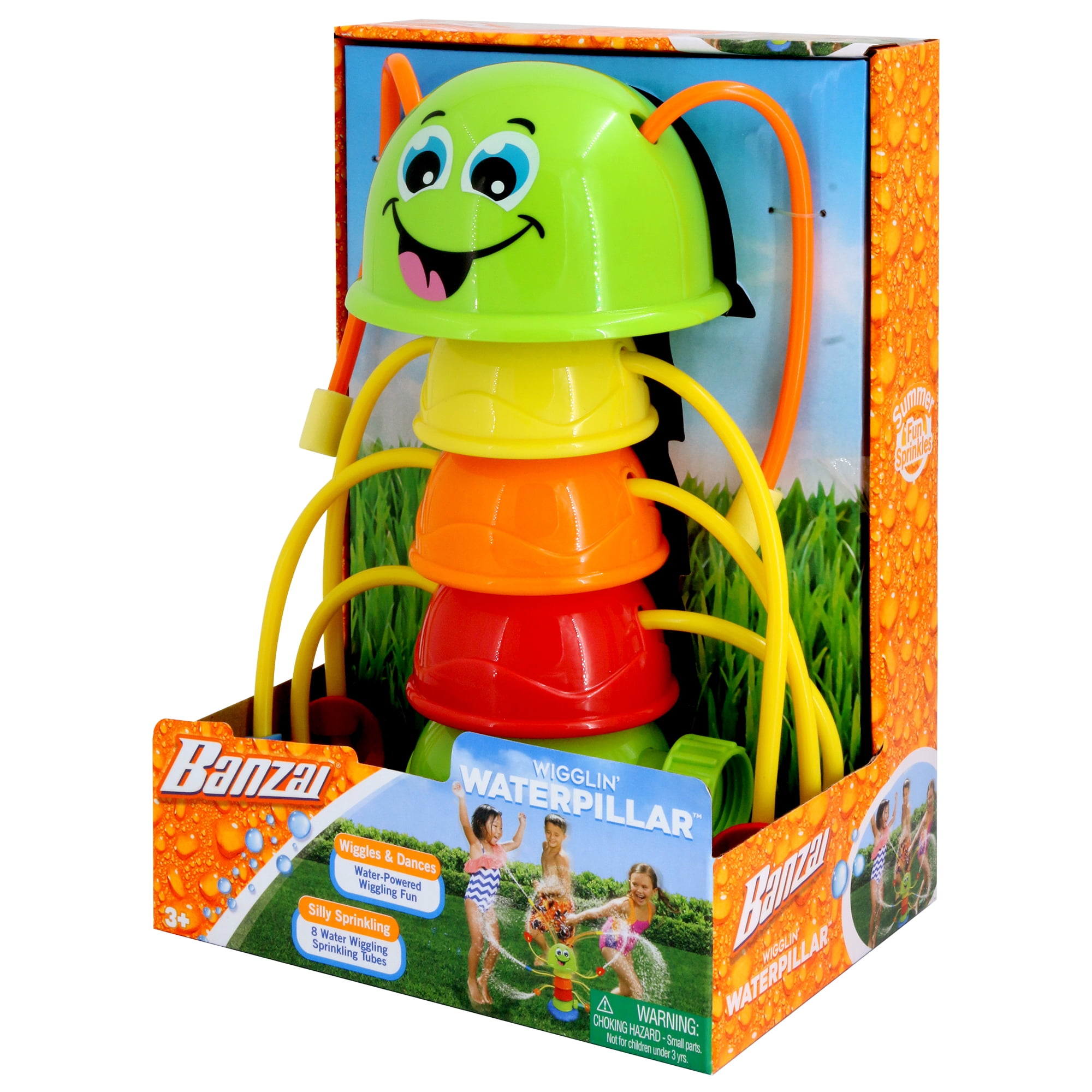 Banzai Wigglin’ Waterpillar Multicolor Summer Outdoor Kids Fun Water Sprinkler, Ages 3+, Unisex