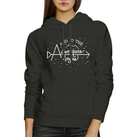 - Adventure Begins Unisex Grey Cute Graduation Hoodie Pullover Fleece
