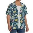 thumbnail image 2 of Pofeuu Underwater Creature Print Mens Casual Short Sleeve Shirts Beach Summer Spread Collar Pocket Tops Men's Casual Short-sleeved Shirt-X-Large, 2 of 5